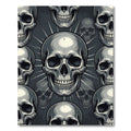 Edgy Monochrome Repeating Skull Graphic Rug