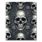 Edgy Monochrome Repeating Skull Graphic Rug