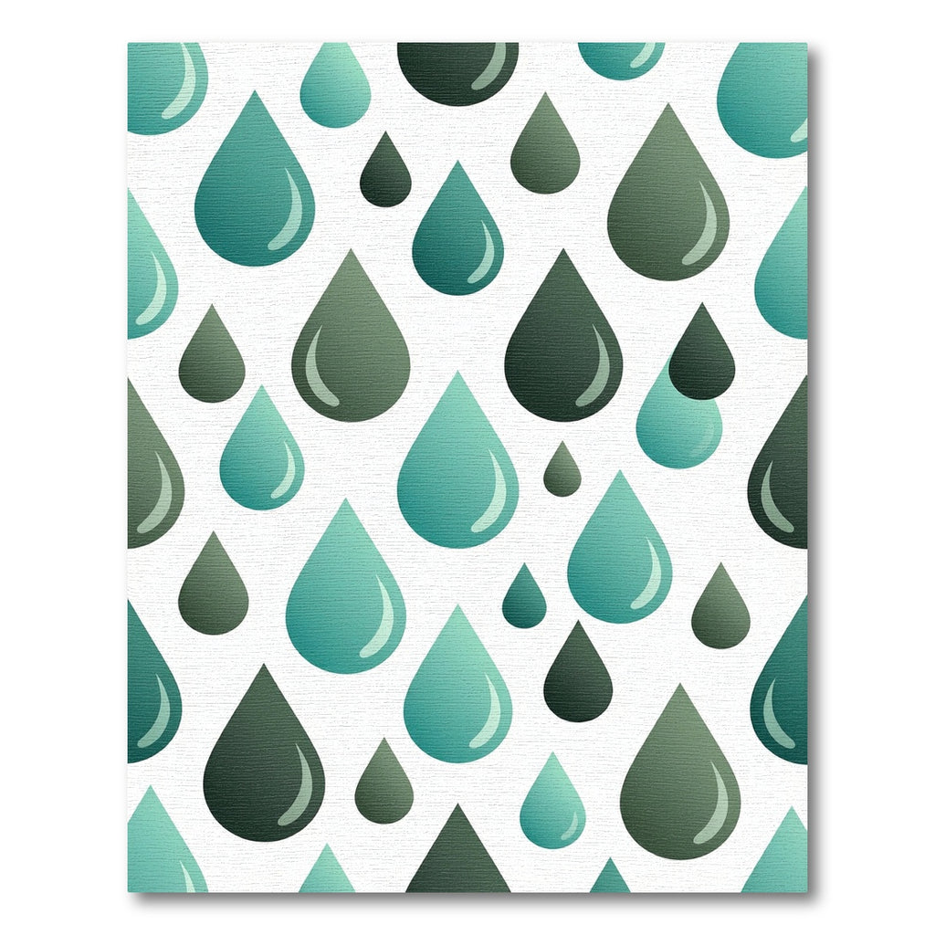 Teal and Gray Droplet Pattern Rug