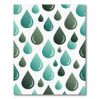 Teal and Gray Droplet Pattern Rug