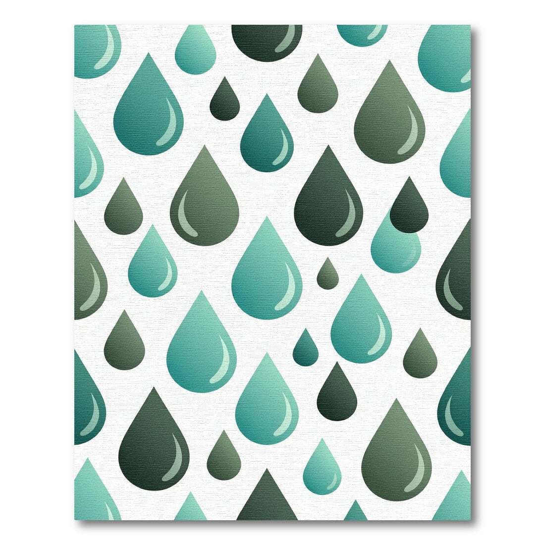 Teal and Gray Droplet Pattern Rug