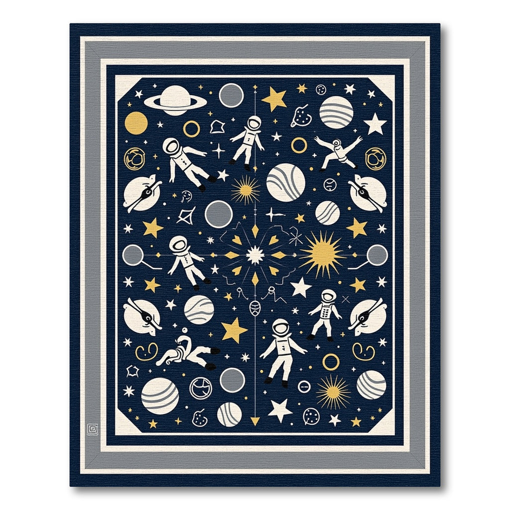 Cosmic Astronauts Starry Night Display Rug
