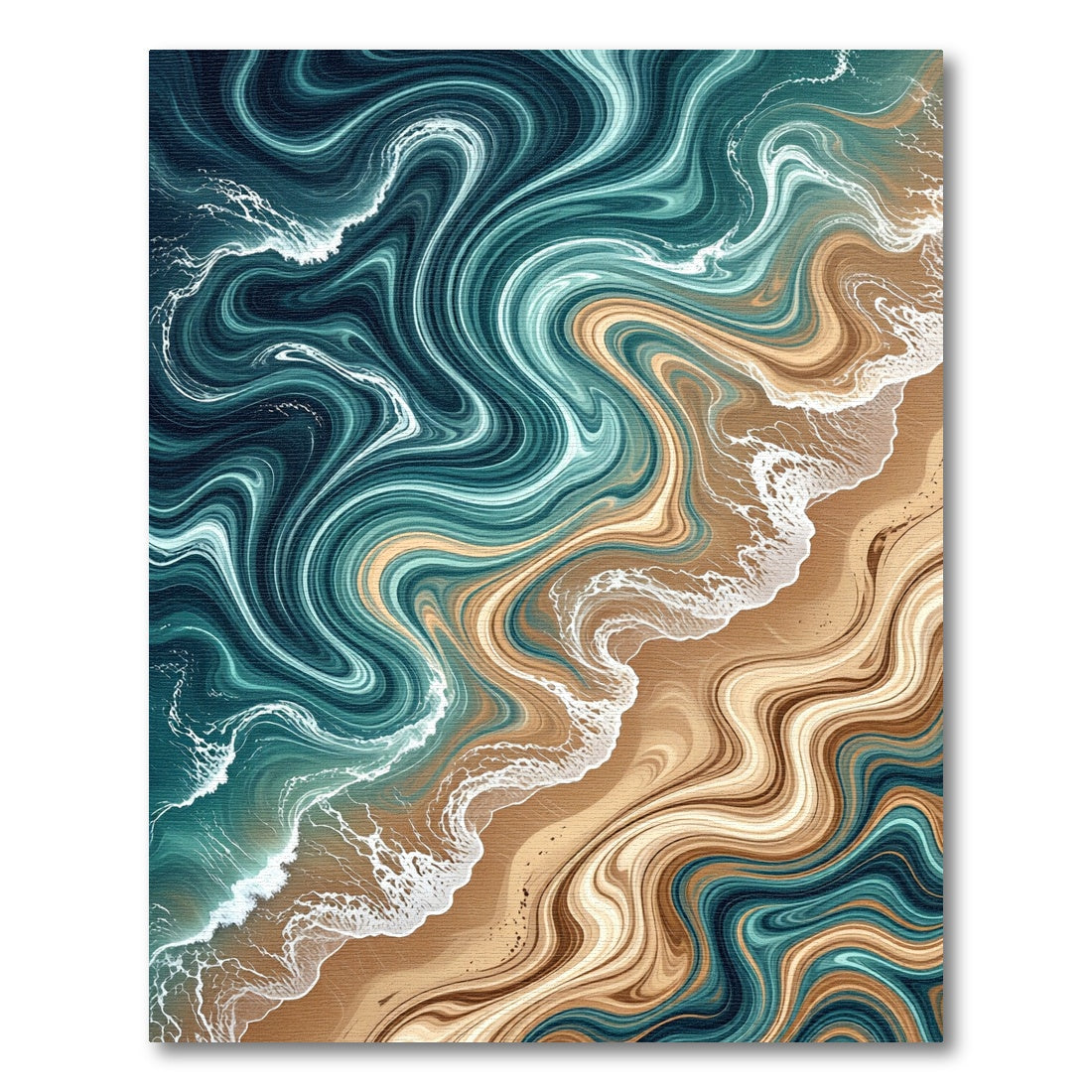 Coastal Swirl Abstract Ocean Waves Rug