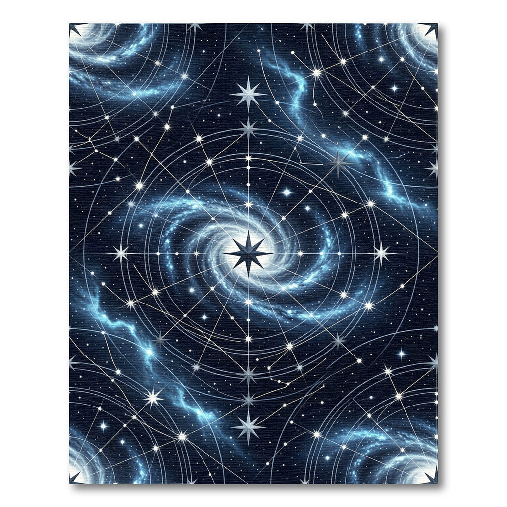 Celestial Midnight Galaxy Astral Star Map Rug