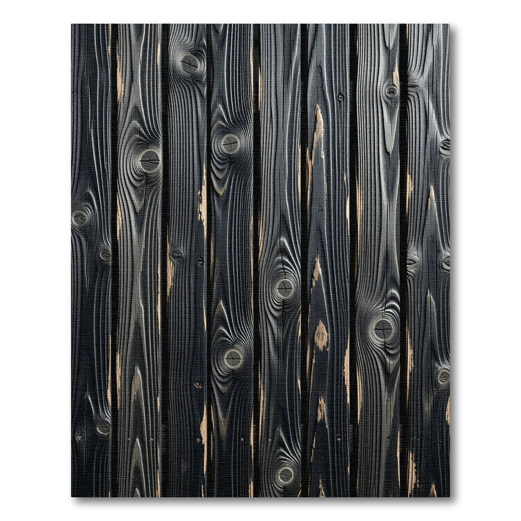 Dark Wood Grain Vertical Planks Rug