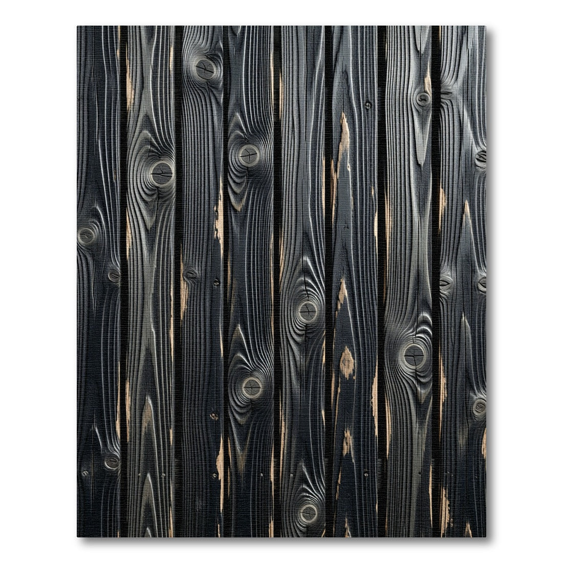 Dark Wood Grain Vertical Planks Rug