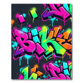 Vibrant Neon Graffiti Street Art Rug