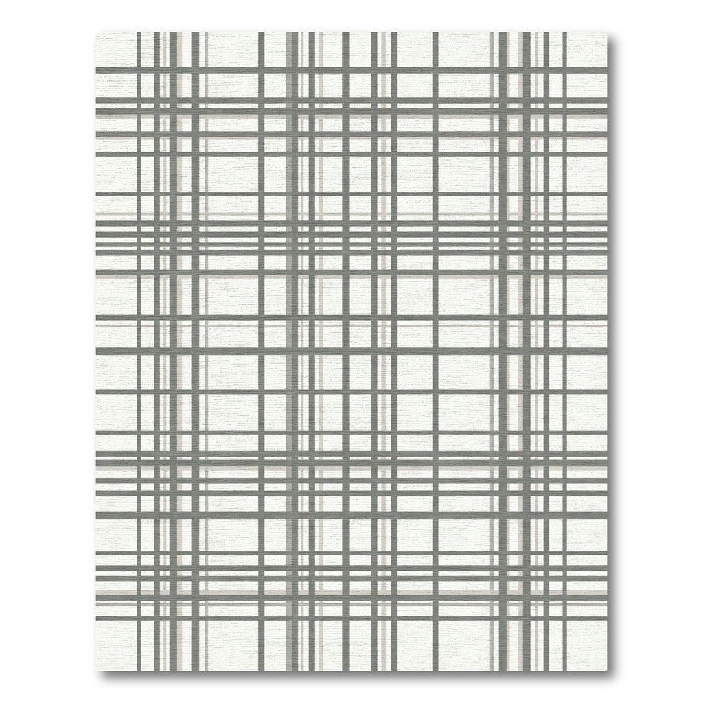 Subtle Gray Tartan Grid Rug