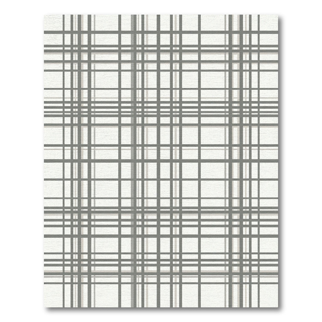 Subtle Gray Tartan Grid Rug