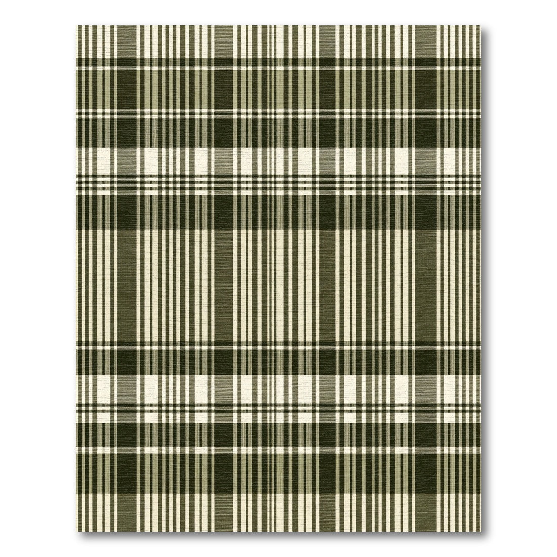 Forest Green Plaid Tartan Check Rug