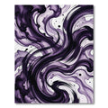 Abstract Deep Purple Ink Swirl Rug