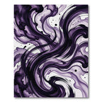 Abstract Deep Purple Ink Swirl Rug