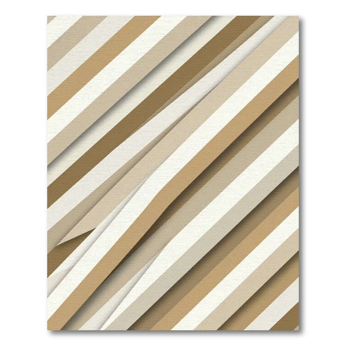 Warm Beige Diagonal Stripe Rug