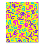 Bright Yellow Playful Numeral Splash Rug