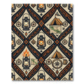 Adventure Lantern Compass Camping Diamond Tapestry Rug