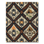 Adventure Lantern Compass Camping Diamond Tapestry Rug