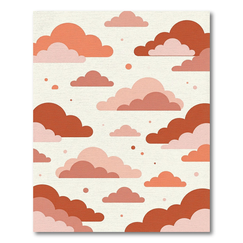 Coral and Pink Cloud Ensemble Rug