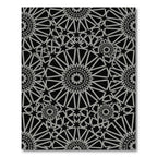 Monochrome Geometric Starburst Mandala Rug