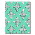 White Cross Medallion Teal Background Rug