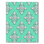 White Cross Medallion Teal Background Rug
