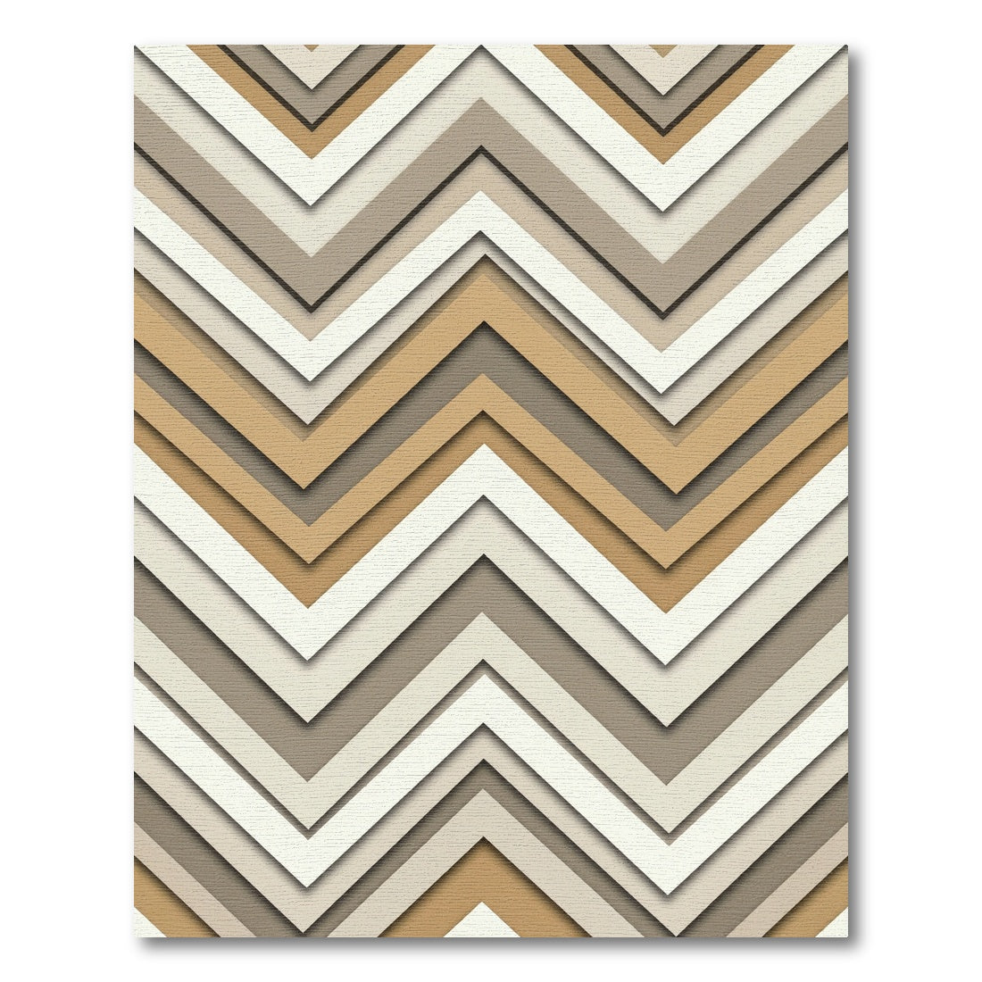 Modern Neutral Chevron Abstract Rug