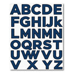 Bold Navy Blue Alphabet Typography Rug