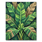 Vibrant Green Banana Leaf Foliage Rug