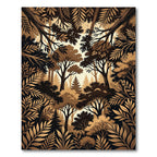 Monochromatic Woodland Canopy Forest View Rug