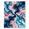 Abstract Navy Coral Swirls Rug