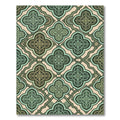 Vintage Mint Green Quatrefoil Lattice Rug