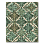 Vintage Mint Green Quatrefoil Lattice Rug