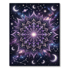 Celestial Purple Lotus Galaxy Mandala Rug