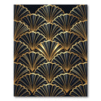 Black Golden Art Deco Fan Rug