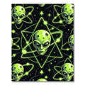 Neon Green Celestial Alien Geometry Rug