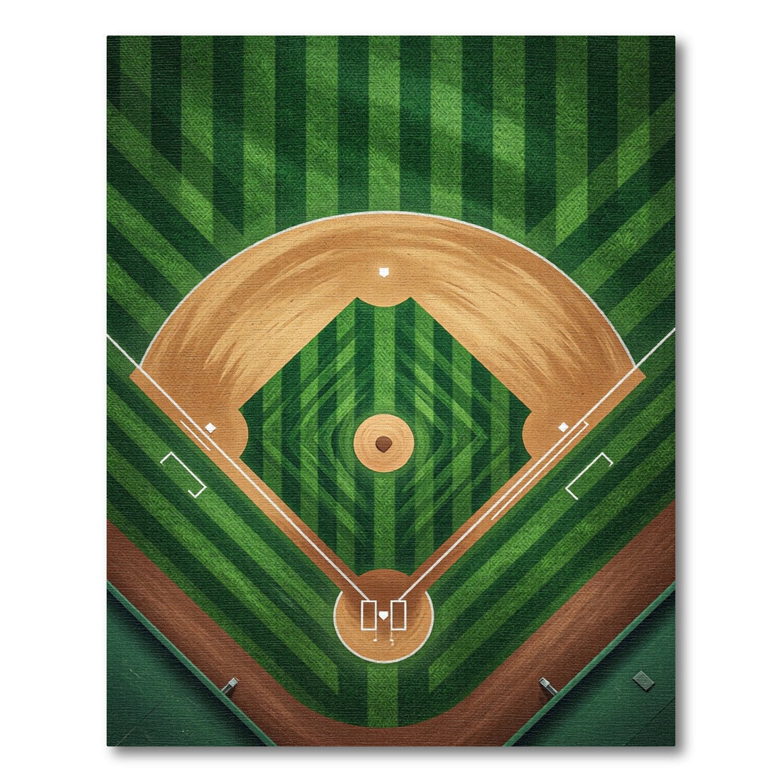 Graphic Baseball Field Diamond Turf Rug