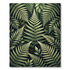 Emerald Green Fern Forest Pattern Rug