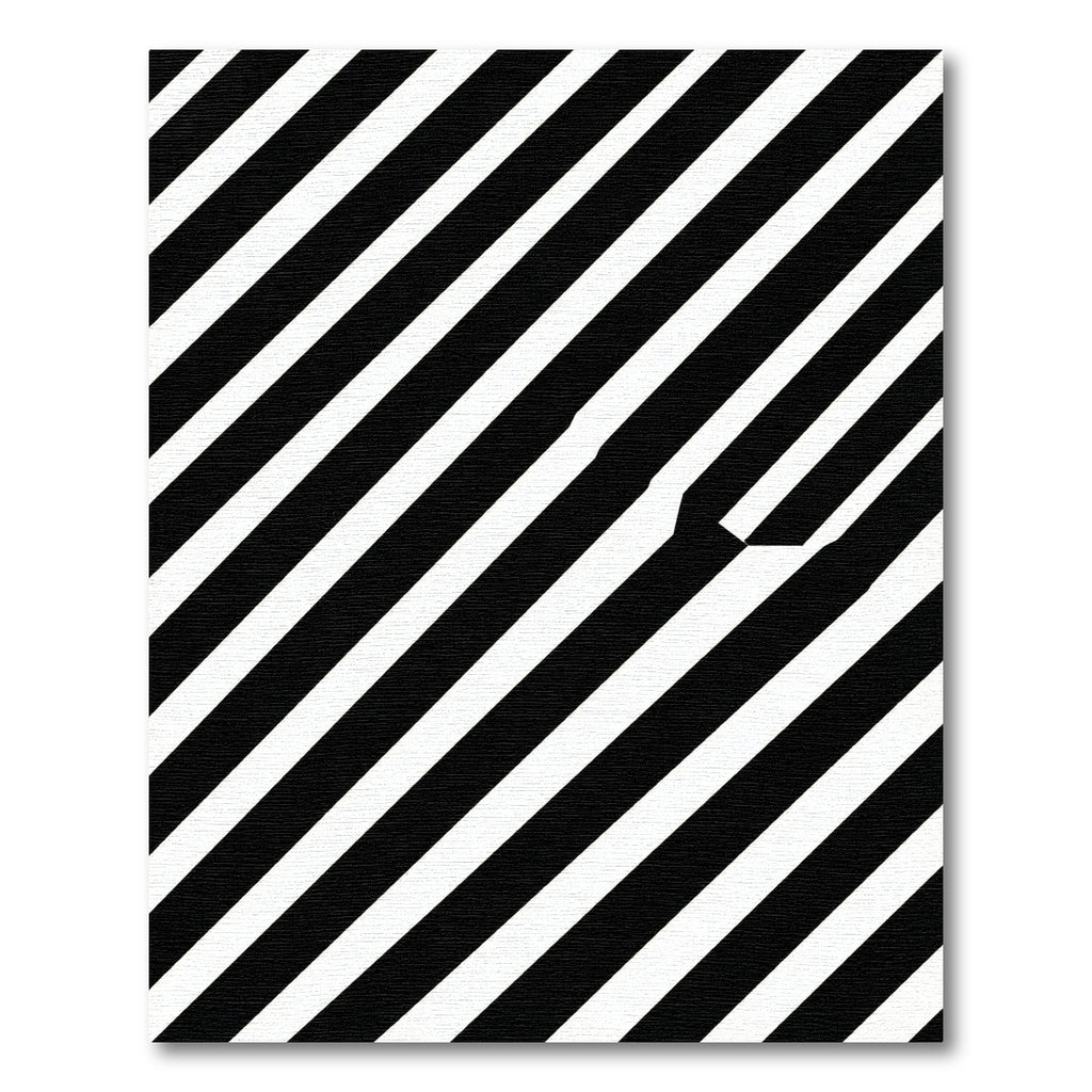 Bold Black White Diagonal Stripe Rug