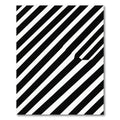Bold Black White Diagonal Stripe Rug