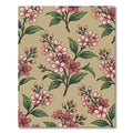 Blush Pink Cherry Blossom Floral Sage Rug