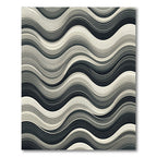 Monochromatic Stripe Wave Composition Rug