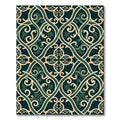 Elegant Emerald Olive Intertwining Scroll Rug