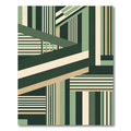 Modern Geometric Sage and Olive Stripe Rug