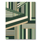 Modern Geometric Sage and Olive Stripe Rug