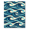 Abstract Navy Blue Ocean Wave Rug