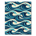 Abstract Navy Blue Ocean Wave Rug