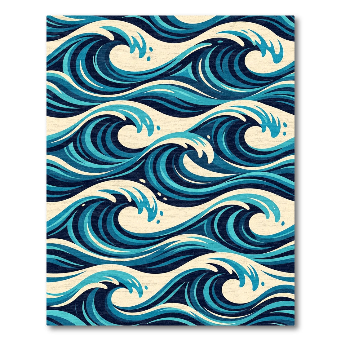 Abstract Navy Blue Ocean Wave Rug