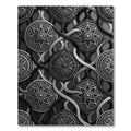 Ornate Silver Mandala Interlocking Ribbons Rug