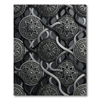 Ornate Silver Mandala Interlocking Ribbons Rug