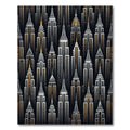 Art Deco Midnight Gold Skyscraper Wallpaper Rug