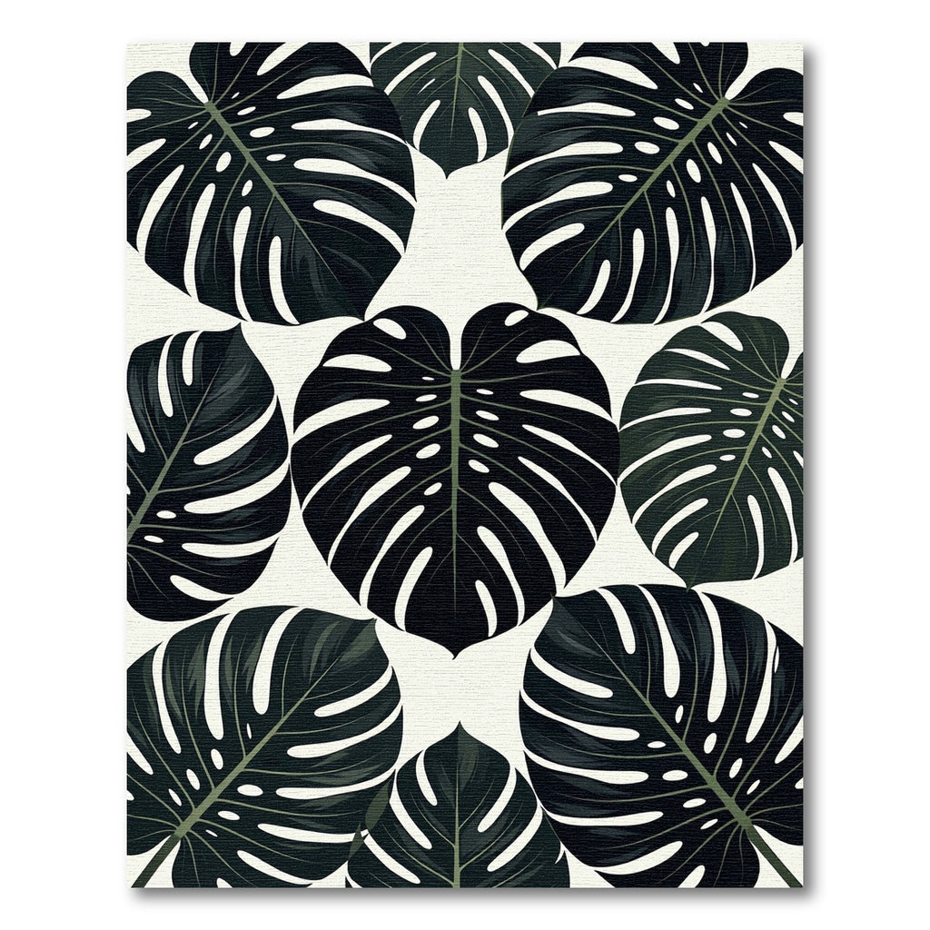 Monstera Dark Green Tropical Foliage Rug